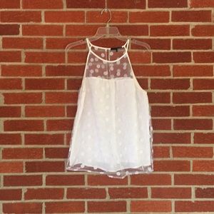 Ro & De white polka dot tank top